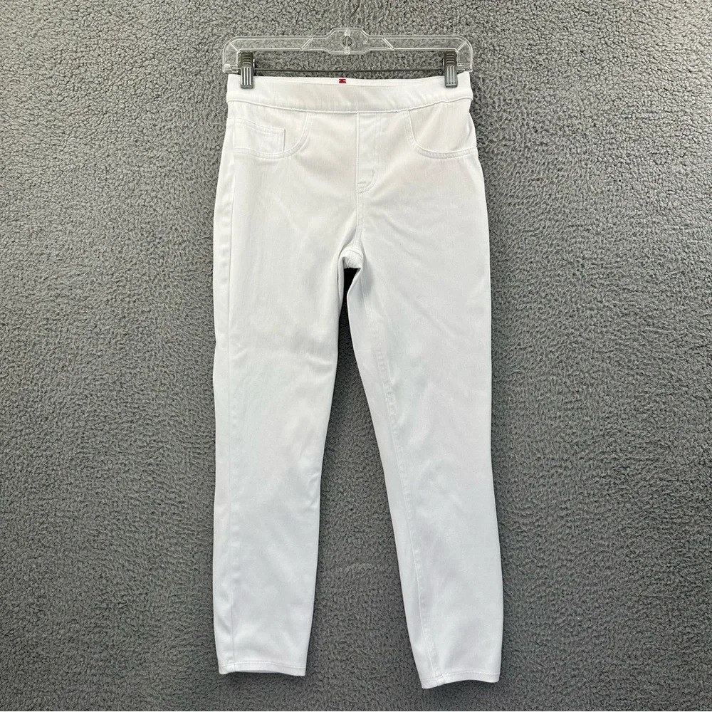 Spanx Jean-ish Leggings Crop White‎ Pull On Elastic Waist Women's Small x 23.5